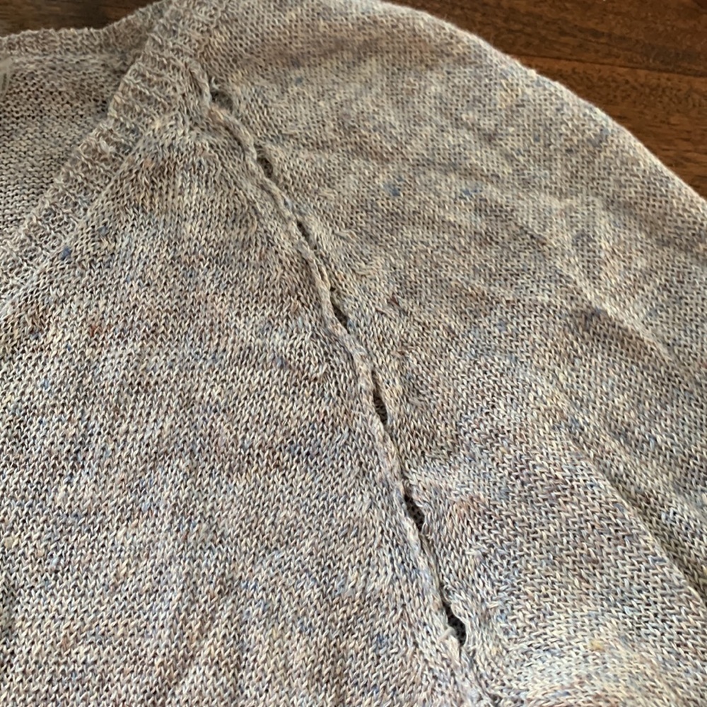White + Warren V- Neck Sweater Gray Classic Linen Roll Neutral Tunic - Picture 5 of 7